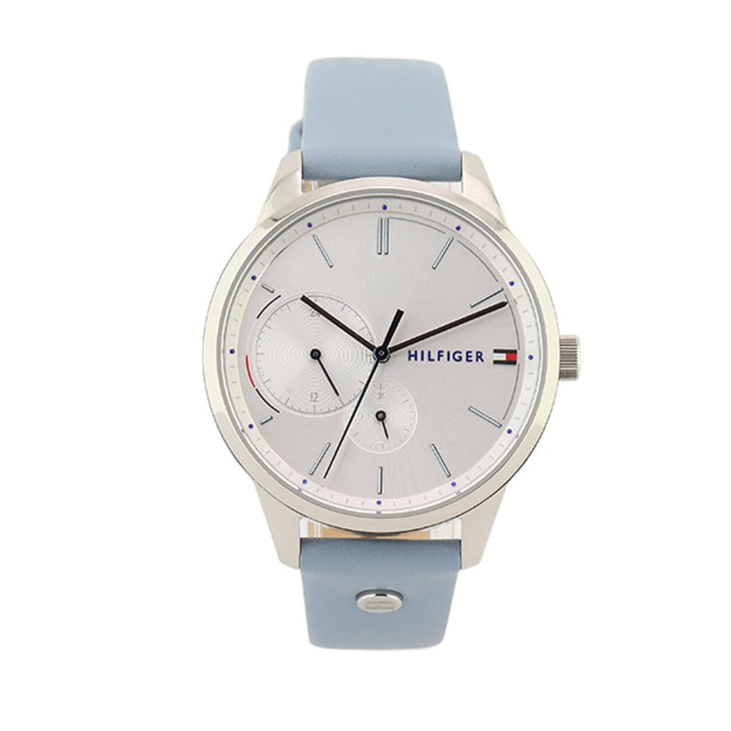 Shop Tommy Hilfiger Brooke Silver Dial Blue Leather Strap Watch for Women - 1782023 in USA