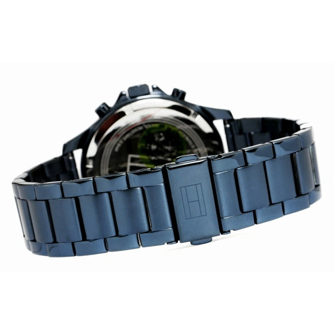 Shop Tommy Hilfiger Bank Quartz Blue Dial Blue Steel Strap Watch for Men - 1791720 in USA