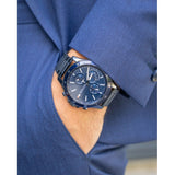 Shop Tommy Hilfiger Bank Quartz Blue Dial Blue Steel Strap Watch for Men - 1791720 in USA