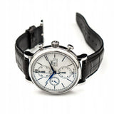 Shop IWC Portofino Chronograph White Dial Black Leather Strap Watch for Men - IW391024 in USA