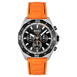 Hugo Boss Energy Chronograph Black Dial Orange Rubber Strap Watch For Men - 1513970
