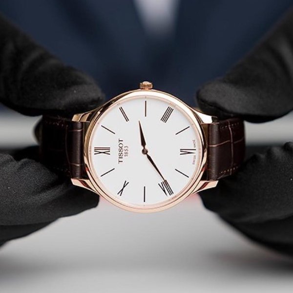 Tissot Tradition 5.5 White Dial Brown Leather Strap Watch for Men - T063.409.36.018.00 Buy Now By Tissot