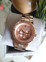 Michael Kors Dylan Rose Gold Rose Gold Steel Strap Watch for Women - MK5586 Buy Now By Michael Kors