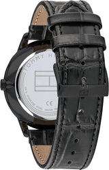 Tommy Hilfiger Brad Chronograph Quartz Grey Dial Grey Leather Strap Watch For Men - 1710388