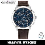 Tommy Hilfiger Henry Chronograph Blue Dial Brown Leather Strap Watch For Men -1710476 Buy Now By Tommy Hilfiger