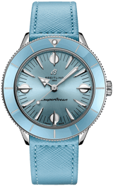 Breitling Superocean Heritage '57 Pastel Paradise Blue Dial Blue Leather Strap Watch for Women - A10340161C1X1