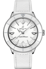 Breitling Superocean Heritage '57 Pastel Paradise White Dial White Leather Strap Watch for Women - A10340A71A1X1