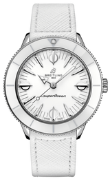 Breitling Superocean Heritage '57 Pastel Paradise White Dial White Leather Strap Watch for Women - A10340A71A1X1