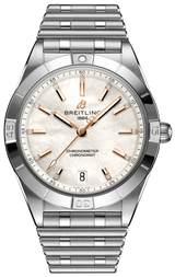 Breitling Chronomat 36 Mother of Pearl Dial Silver Steel Strap Watch for Women - A10380101A4A1