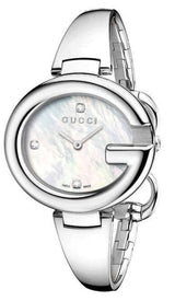 Shop Gucci Guccissima Diamonds Mother of Pearl Dial Silver Steel Strap Watch For Women - YA134303 in USA