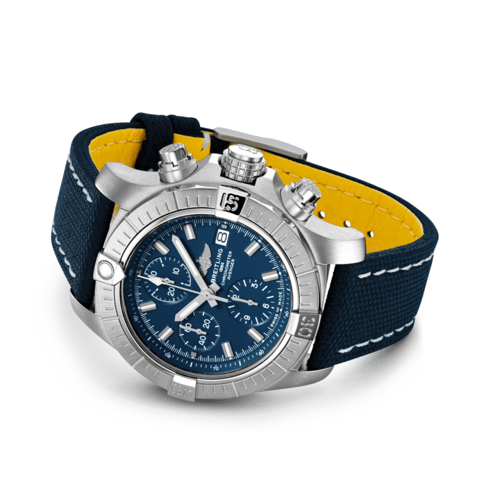 Shop Breitling Avenger Chronograph 43 Blue Dial Blue Nylon Strap Watch for Men - A13385101C1X1 in USA