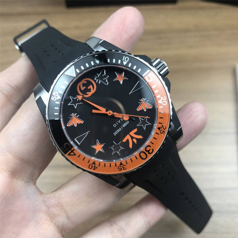 Shop Gucci Dive Limited Edition Black Dial Black Rubber Strap Unisex Watch - YA136333 in USA