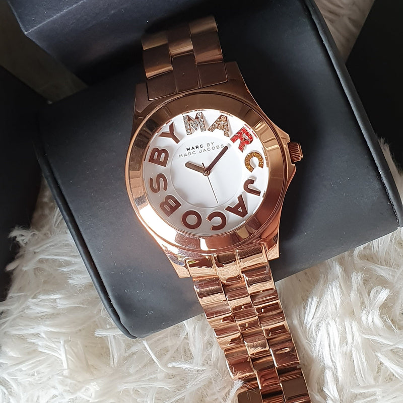 Marc Jacobs Rivera White Dial Rose Gold Steel Strap Watch for Women - MBM3138 Buy Now By Marc Jacobs