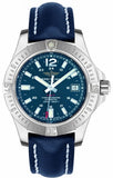 Breitling Colt 41mm Automatic Blue Dial Blue Leather Strap Watch for Men - A1731311.C934.113X.A18BA.1