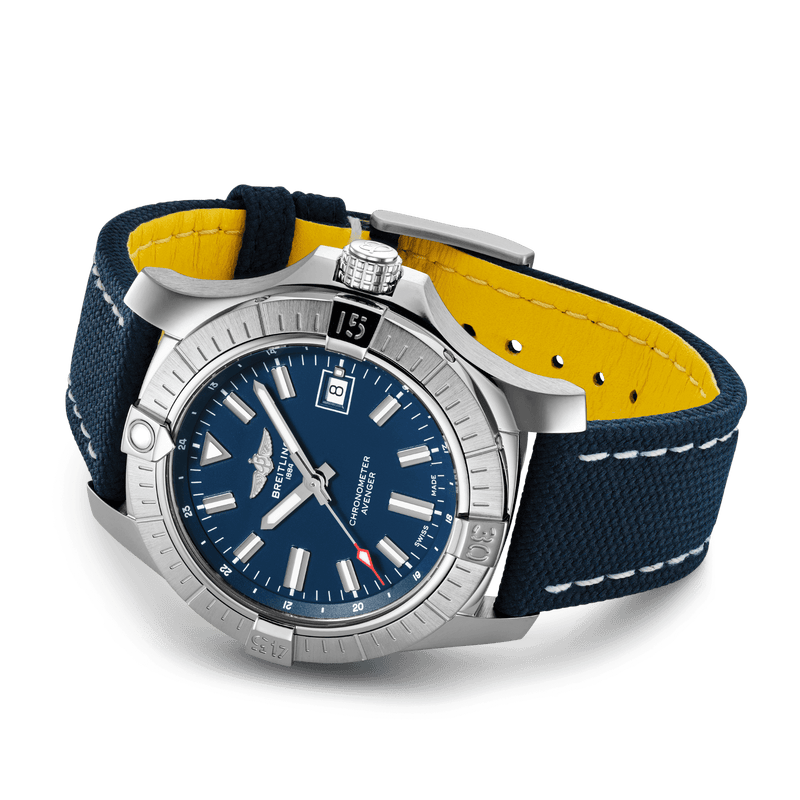 Shop Breitling Avenger Automatic 43 Blue Dial Blue Nylon Strap Watch for Men - A17318101C1X1 in USA