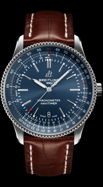 Breitling Navitimer 1 Automatic 41mm Blue Dial Brown Steel Strap Watch for Men - A17326161C1P1