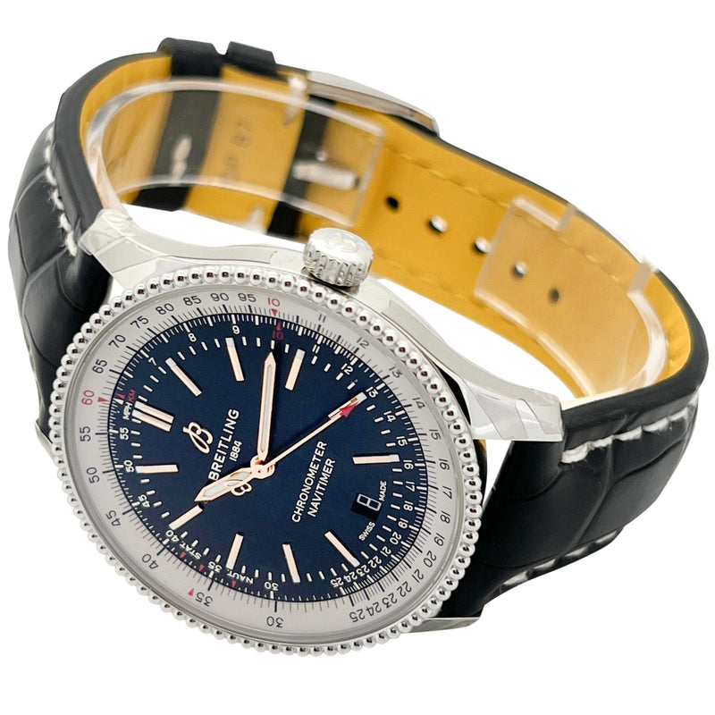Shop Breitling Navitimer 1 Automatic 41mm Black Dial Black Leather Strap Mens Watch - A17326211B1P1 in USA