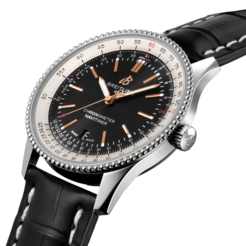Shop Breitling Navitimer 1 Automatic 41mm Black Dial Black Leather Strap Mens Watch - A17326211B1P1 in USA