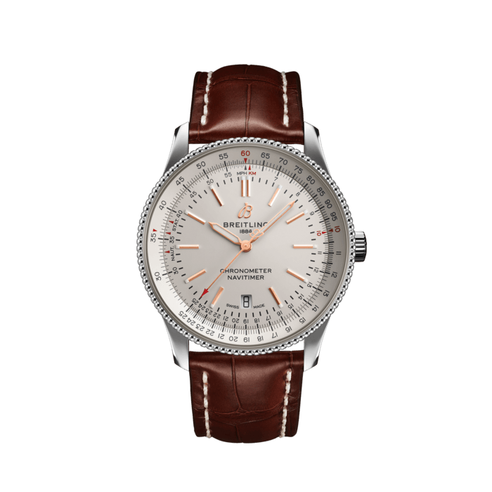 Shop Breitling Navitimer Automatic 41mm Brown Leather Strap Mens Watch - A17326211G1P1 in USA