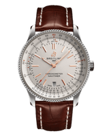 Shop Breitling Navitimer 1 Automatic 41mm White Dial Brown Leather Strap Mens Watch - A17326211G1P1 in USA