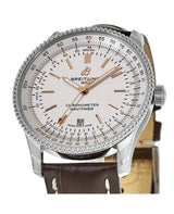 Shop Breitling Navitimer 1 Automatic 41mm White Dial Brown Leather Strap Mens Watch - A17326211G1P1 in USA