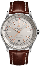 Breitling Navitimer Automatic 41 White Dial Brown Leather Strap Watch for Men - A17326211G1P2