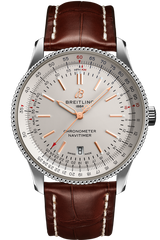 Breitling Navitimer Automatic 41 White Dial Brown Leather Strap Watch for Men - A17326211G1P2