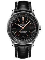 Shop Breitling Automatic 41mm Black Dial Black Leather Strap Watch for Men - A17326241B1P1 in USA