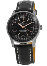 Shop Breitling Automatic 41mm Black Dial Black Leather Strap Watch for Men - A17326241B1P1 in USA