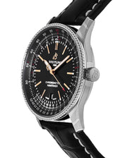 Shop Breitling Automatic 41mm Black Dial Black Leather Strap Watch for Men - A17326241B1P1 in USA