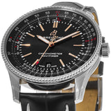Shop Breitling Automatic 41mm Black Dial Black Leather Strap Watch for Men - A17326241B1P1 in USA