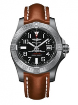 Breitling Avenger II Seawolf Stainless Steel 45mm Volcano Black Leather Strap Mens Watch - A1733110/BC31/434X