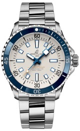 Breitling Superocean Automatic 42 White Dial Green Silver Steel Strap Watch for Men - A17375E71G1A1