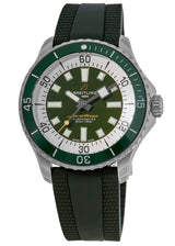 Breitling Superocean Automatic 44 Green Dial Green Rubber Strap Watch for Men - A17376A31L1S1