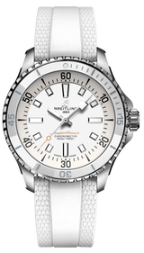 Breitling Superocean Automatic 36 White Dial White Rubber Strap Watch for Men - A17377211A1S1