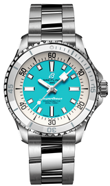 Breitling Superocean Automatic 36 Turquoise Dial Silver Steel Strap Watch for Men - A17377211C1A1 Buy Now By Breitling