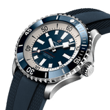 Breitling Superocean Automatic 46 Blue Dial Blue Rubber Strap Watch for Men - A17378E71C1S1