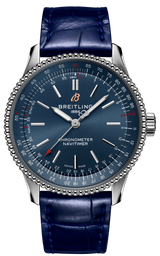 Breitling Navitimer Automatic 35 Blue Dial Blue Leather Strap Watch for Men - A17395161C1P1