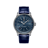 Breitling Navitimer Automatic 35 Blue Dial Blue Leather Strap Watch for Men - A17395161C1P1