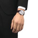 Tissot Gentleman Powermatic 80 Silicium Silver Dial Brown Leather Strap Watch For Men - T127.407.16.031.01 Buy Now By Tissot