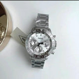 Fossil Bannon Multifunction Chronograph Silver Dial Silver Steel Strap Watch for Men - BQ2490 Buy Now By Fossil