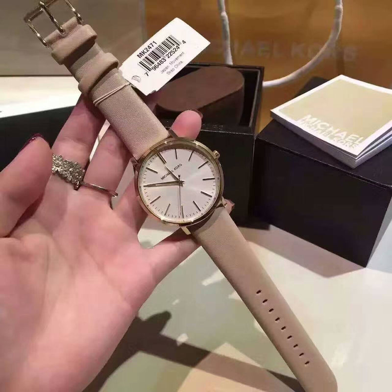 Michael Kors Jaryn Quartz Gold Dial Pink Leather Strap Watch For Women - MK2471 Buy Now By Michael Kors