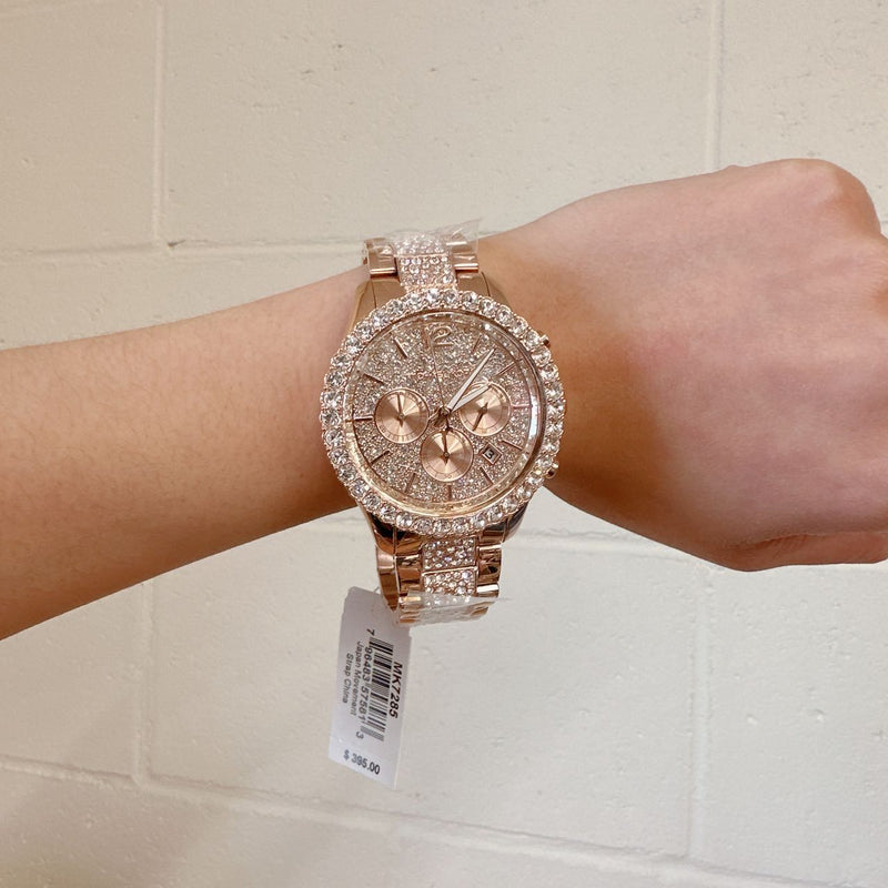Michael Kors Layton Chronograph Rose Gold Dial Rose Gold Steel Strap Watch For Women - MK7285 Buy Now By Michael Kors