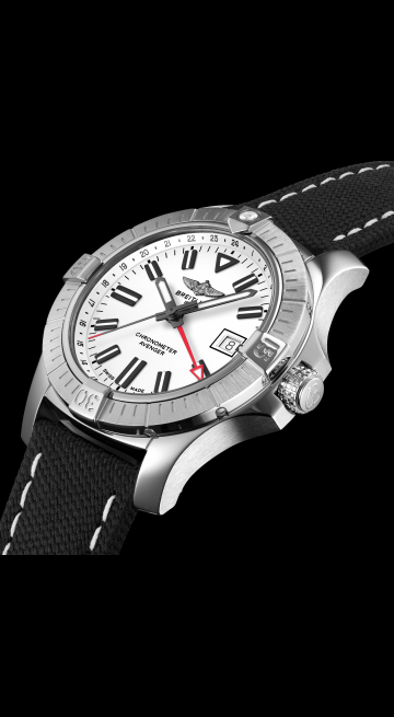 Shop Breitling Avenger Automatic GMT 43 White Dial Black Nylon Strap Watch for Men - A32397101A1X1 in USA