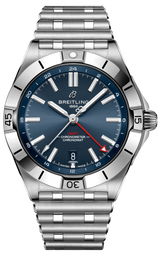 Breitling Chronomat GMT 40 Blue Dial Silver Steel Strap Watch for Men - A32398101C1A1