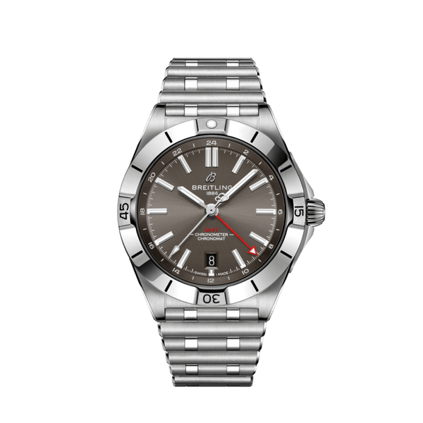 Breitling Chronomat GMT 40 Brown Dial Silver Steel Strap Watch for Men - A32398101M1A1