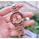 Marc Jacobs Tether Transparent Rose Gold Dial Rose Gold Steel Strap Watch for Women - MBM3414 Buy Now By Marc Jacobs