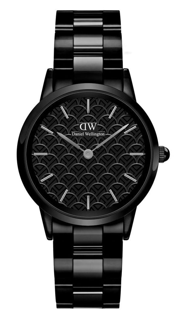 Daniel Wellington Iconic Link Ceramic Black Dial Black Steel Strap Watch For Women - DW00100415 Buy Now By Daniel Wellington