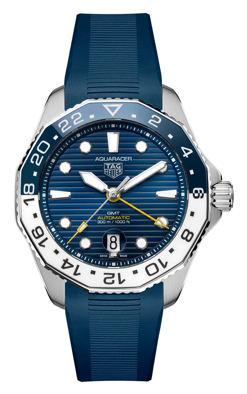 Tag Heuer Aquaracer Professional 300 GMT Automatic Blue Dial Blue Rubber Strap Watch for Men - WBP2010.FT6198 Buy Now By Tag Heuer