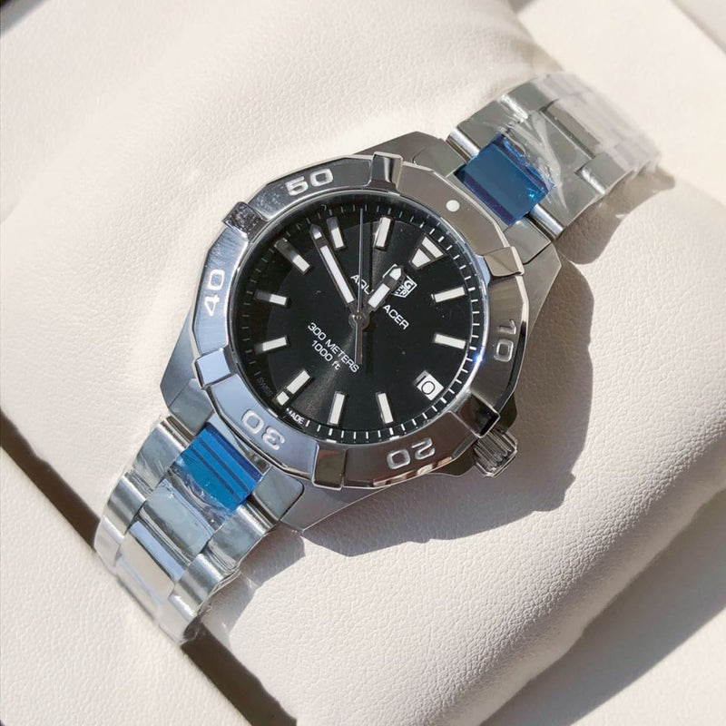 Shop Tag Heuer Aquaracer Black Dial Silver Steel Strap Watch for Women - WBD1310.BA0740 in USA